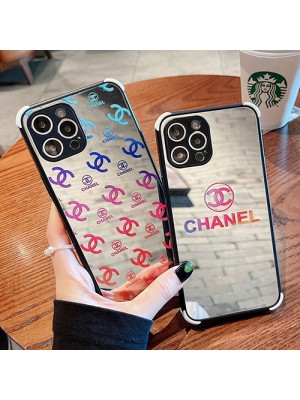 シャネル ブランド iphone 13 mini/13 pro maxケース 安い CHANEL 鏡面ガラス きらきら アイフォン13/12/11カバー 光沢 芸能人愛用 大人気 メンズ レディーズ