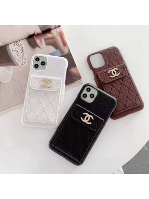 CHANEL ブランド iphone 13 mini/13 pro/13 pro maxケース カード入れ シャネル レザー シンプル ポケット付き ビジネス iphone13/12/11/x/xr/xs/8/7カバー ファッション メンズ レディーズ