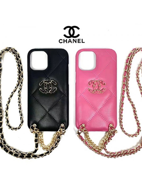 CHANEL ブランド iphone 13 pro/13 pro max/13 miniケース シャネル ストランプ付き レザー 斜め掛け セレブ愛用 縫い ジャケット 菱形紋 耐衝撃 アイフォン13/12/11/x/xs/xr/8/7カバー ファッション レディース愛用