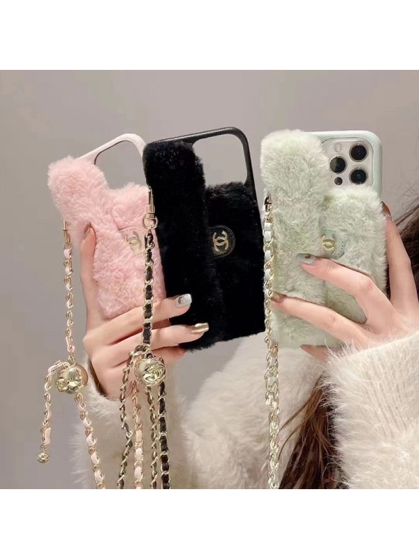 CHANEL ブランド シャネル iphone14/14 pro/14 pro maxケース 韓国風 レザー財布型 革製 ストラップ付きバング フワフワ 収納可能 モノグラム アイフォン14/13/12/11スマホケース レディース