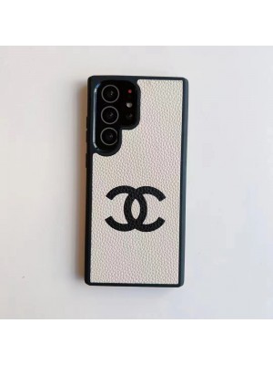 Chanel ブランド シャネル Galaxy S23/S23+/S23 Plus/S23 Ultraケース 韓国風 モノグラム レザー ジャケット型 革 ギャラクシーs23/s22/s21/s20/note20/note10カバー セレブ愛用 ファッション メンズ レディーズ