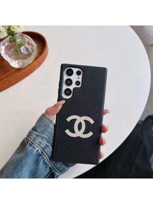 Chanel ブランド シャネル Galaxy S23/S23+/S23 Plus/S23 Ultraケース 韓国風 モノグラム レザー ジャケット型 革 ギャラクシーs23/s22/s21/s20/note20/note10カバー セレブ愛用 ファッション メンズ レディーズ