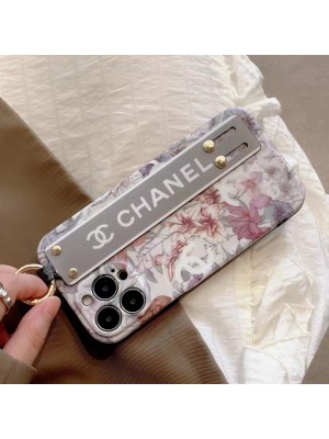 CHANEL ブランド iphone14/14 pro/14 pro maxケース シャネル 韓国風 花柄 ハンドバンド付 リング付き ジャケット型 モノグラム スタンド機能 アイフォン14/14プロ/14プロ マックス/13/12/11カバー ファッション メンズ レディース