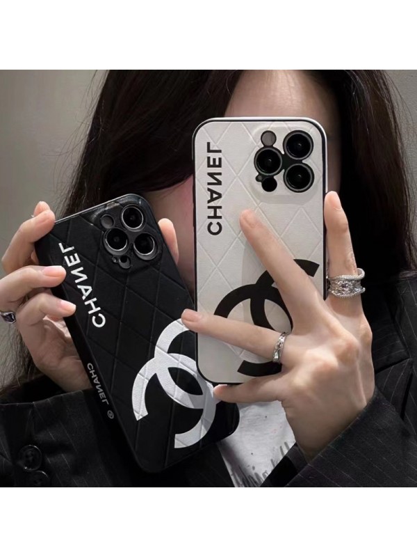 Chanel シャネル ブランド iphone 14/14 pro/14 pro maxケース モノグラム 黒白色 コピー アイフォン14/14プロ/14プロマックス/13/12/11カバー ファッション メンズ レディーズ