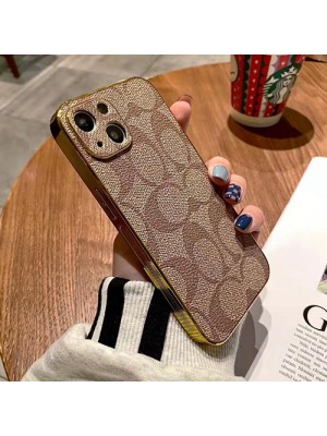 Coach ハイブランド コーチ Iphone 14/14 pro/14 pro max/14 plusケース オシャレ モノグラム きらきら ジャケット型 四角保護 アイフォン14/13/12/11/x/xs/xr/8/7カバー ファッション メンズ レディース