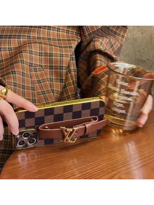 LV/ルイ·ヴィトン iphone14Pro max/14Pro/14スマホケース GUCCI/グッチ ベルト付き ダミエ アイフォン14プロ マックス/14プロ/14カバー レザー ブランド iphone13Pro max/13Pro/13携帯ケース ピカピカ