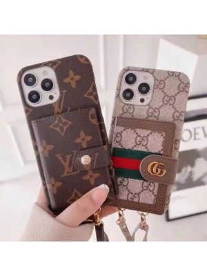 LV/ルイヴィトン Gucci/グッチ ブランド iphone 14/14 pro/14 pro max/14 plusケース 韓国風 カード収納 モノグラム 財布型 ストラップ付き 収納可能 Galaxy A23 5G/S22/S22+/S22 ultraスマホケース 斜めがけ 紛失防止 アイフォン14/13/12/11/X/XS/XR/8/7カバー ファッション HUAWEI メンズ レディース