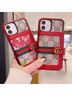 GUCCI/グッチ ハイブランド iphone se3/13/13 pro/13 pro max/12/11ケース おしゃれ バッグ型 レザー製 モノグラム カード収納 シンプル アイフォン13/12/11ケース ファッション メンズ レディーズ