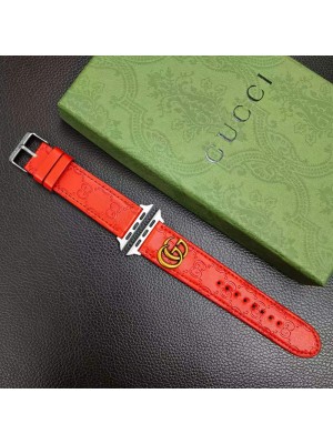 Gucci ブランド アップルウォッチ8/SE2/Ultra/7バンド グッチ レザー製 モノグラム 調節可能 Apple Watch 8/se2/ultra/7/6/5/4/3/2ベルト セレブ愛用 大人気 メンズ レディース