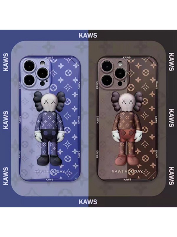 KAWS:HOLIDAY コラボ ブランド iphone 13/13 pro/13 pro max/13 miniケース インスタ風 LV/ルイヴィトン カウズ ジャケット型 モノグラム柄 アイフォン13/12/11/x/8/7/6ケース ファッション かわいい メンズ レディーズ