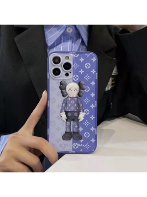 KAWS:HOLIDAY コラボ ブランド iphone 13/13 pro/13 pro max/13 miniケース インスタ風 LV/ルイヴィトン カウズ ジャケット型 モノグラム柄 アイフォン13/12/11/x/8/7/6ケース ファッション かわいい メンズ レディーズ