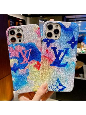 ルイヴィトン ブランド iphone 13 pro/13 pro max/13 miniケース LV  ジャケット型 セレブ愛用 水彩柄 モノグラム アイフォン13/12/11/se2/x/xs/xr/8/7カバー  墨絵 ファッション メンズ レディース