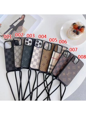 BURBERRY/バーバリー LV/ルイヴィトン GUCCI/グッチ ブランド iphone 14/14 pro/14 pro max/se3/13 miniケース かわいい ストラップ付き 斜め掛け モノグラム アイフォン14/13/12/11/x/xs/xr/8/7カバー 大人気 メンズ レディース