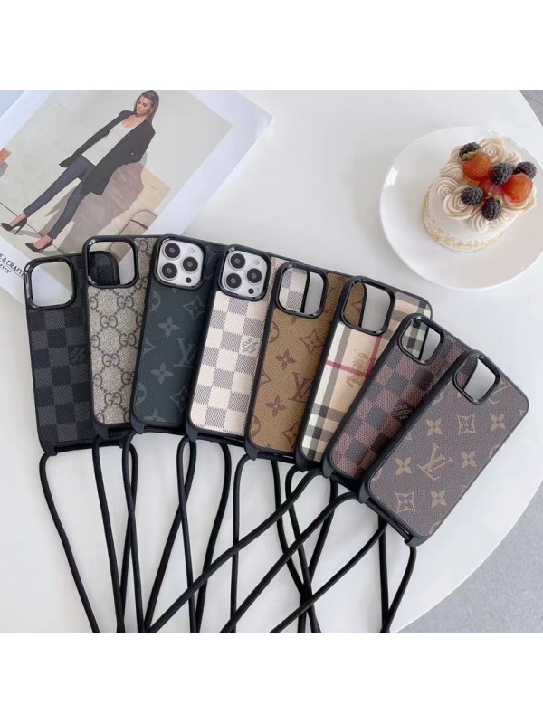 BURBERRY/バーバリー LV/ルイヴィトン GUCCI/グッチ ブランド iphone 14/14 pro/14 pro max/se3/13 miniケース かわいい ストラップ付き 斜め掛け モノグラム アイフォン14/13/12/11/x/xs/xr/8/7カバー 大人気 メンズ レディース