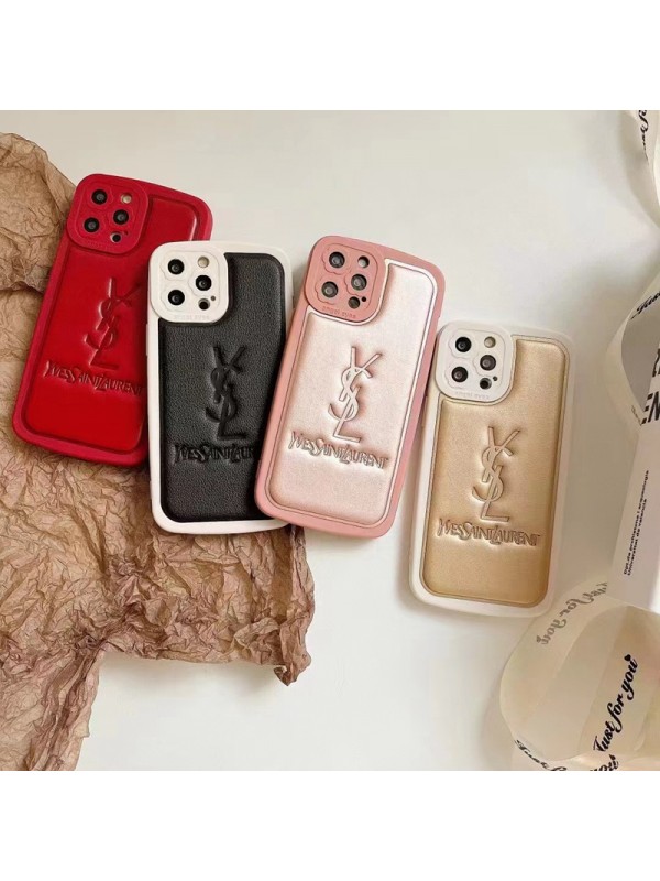 YSL イブサンローラン ブランド iphone14Pro max/14Pro/14ケース 韓国風 レザー 純色 スマホケース 光沢 手触り良い アイフォン14/13プロ マックス/13プロ/13/12/11/X/XS/XR/8 plus/7 plusカバー レディース