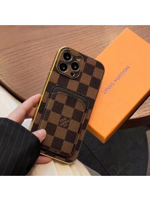 LV/ルイヴィトン ブランド GUCCI/グッチ iphone 14/14 pro/14 pro max/14 plusケース モノグラム カード入れ レザー ポケット アイフォン14/13/12/11/x/xr/xs/8/7カバー ファッション メンズ レディーズ