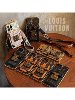 LV ブランド ルイヴィトン iphone 14/14 pro/14 pro max/14 plusケース 韓国風 カード入れ レザー バッグ型 ボタン付き モノグラム 斜め掛け ストラップ付き 革製 収納可能 アイフォン14/14プロ/14プロ マックス/14マックス/14/13/12/11/x/xs/xr/8+/7+カバー ファッション メンズ レディース