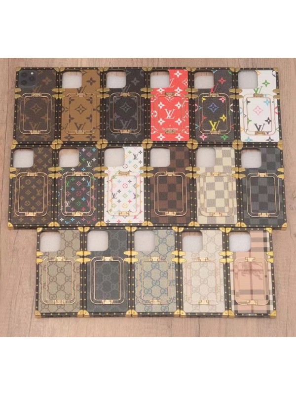 LV/ルイヴィトン Supreme/シュプリーム Gucci/グッチ Burberry/バーバリー ハイブランド iphone 14/14 pro/14 pro max/14 plusケース 個性 トランク型 ハンドバンド付き モノグラム アイフォン14プロマックス/14プロ/14プラス/14/13/12/11/x/xs/xs max/xr/8 plus/7 plusカバー 耐衝撃 メンズ レディース