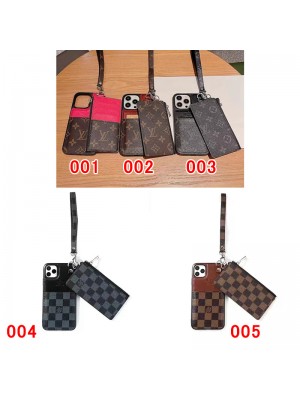 LV ブランド iPhone 14/14 Pro/14 Pro Maxケース 韓国風 ルイ.ヴィトン カード収納 ストラップ付き レザー財布型 モノグラム アイフォン14/14プロ/14プロ マックス/13/12/11/x/xs/xr/8+/7+カバー 芸能人愛用 メンズ レディース