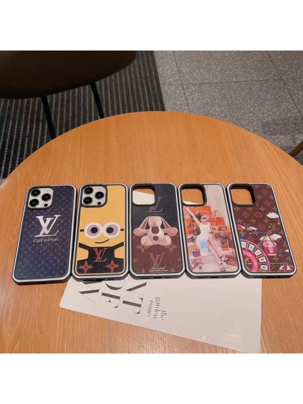 LV ブランド iPhone 14/14 Pro/14 Pro Max/14 Plus ケース 韓国風 ルイヴィトン ミニオン 美人 ウサギ 観覧車 花柄 キャラクター風 レザー製 アイフォン14/14プロ/14プロ マックス/14プラス/13/12/11カバー 芸能人愛用 メンズ レディース