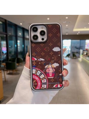 LV ブランド iPhone 14/14 Pro/14 Pro Max/14 Plus ケース 韓国風 ルイヴィトン ミニオン 美人 ウサギ 観覧車 花柄 キャラクター風 レザー製 アイフォン14/14プロ/14プロ マックス/14プラス/13/12/11カバー 芸能人愛用 メンズ レディース