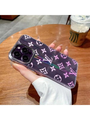 Louis Vuitton ブランド iPhone 14/14 Pro/14 Pro Maxケース 韓国風 クリアケース LV/ルイヴィトン キラキラ ピンク色 モノグラム アイフォン14/14プロ/14プロ マックス/13/12/11カバー ファッション  メンズ レディーズ