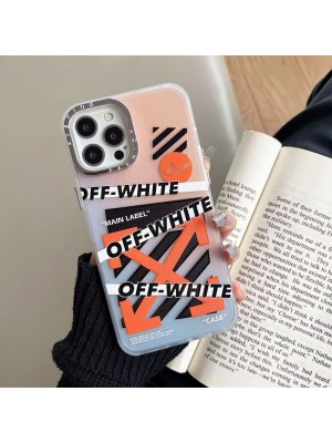 off-white ブランド iPhone 14/14 Pro/14 Pro maxケース 韓国風 オフホワイト クリアケース 矢印柄 ジャケット型 透明 アイフォン14プロ マックス/14プロ/14/13/12/11カバー 大人気 メンズ レディース