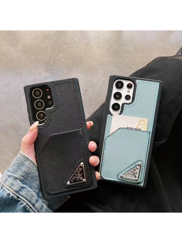 Prada ブランド iphone 14/14 pro/14 pro maxケース 韓国風 プラダ カード収納 モノグラム レザー製 galaxy s23/s23+/s23 plus/s23 ultra/s22/s21/s20/note20/note10カバー 芸能人愛用 アイフォン14/14プロ/14プロマックス/13/12/11ケース メンズ レディーズ