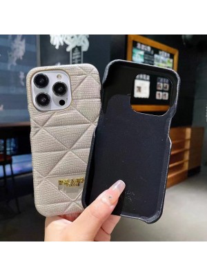 PRADA ブランド iPhone 14/14 Pro/14 Pro Maxケース プラダ オシャレ レザー風 モノグラム セレブ愛用 ジャケット型 保護 アイフォン14/14プロ/14プロマックス/13/12カバー 韓国風 メンス レデイース