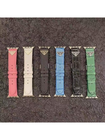PRADA/プラダ ブランド アップルウォッチ8/SE2/Ultra/7バンド モノグラム レザー製..