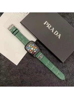 PRADA/プラダ ブランド アップルウォッチ8/SE2/Ultra/7バンド モノグラム レザー製 クロコダイル革 ワニ レザー セレブ愛用 Apple Watch 8/se2/ultra/7/6/se/5/4/3/2ベルト 腕時計 ストラップ 大人気 メンズ レディーズ