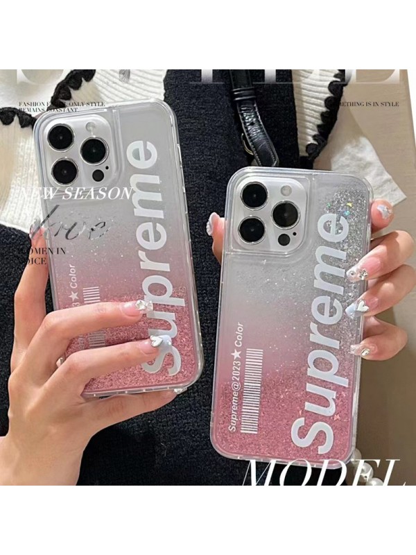 Supreme ブランド iphone 14/14 pro/14 pro max/14 plusケース オシャレ 流れ風 クリア キラキラ シュプリーム モノグラム ジャケット型 アイフォン14/14プロ/14プロ マックス/14プラス/13/12/11/x/xs/xr/8 plus/7 plusカバー 韓国風 コピー メンズ レディーズ