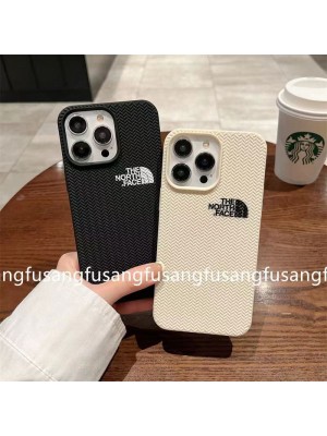 THE NORTH FACE ハイブランド iPhone 14/14 Pro/14 Pro Maxケース インスタ ザ・ノース・フェイス ステッチ風 ジャケット型 黒白柄 アイフォン14/13/12/11/x/xs/xr/8+/7+カバー ファッション メンズ レディース