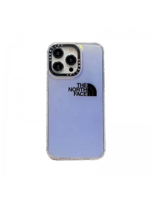 the north face ブランド iphone 14/14 pro/14 pro maxケース 韓国風 ザノースフェイス メッキ風 クリアケース モノグラム ジャケット型 アイフォン14/13/12/11カバー ファッション メンズ レディース