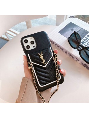 YSL ブランド iPhone 14/14 Pro/14 Pro Max/14 Plusケース 可愛い イブ.サン.ローラン ストランプ付き バッグ レザー製 ジャケット型 カード収納 シンプル 芸能人愛用 アイフォン14/13/12/x/xs/xr/se2カバー メンズ レディース