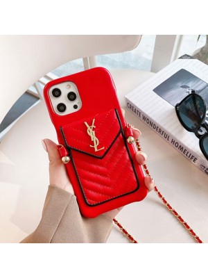 YSL ブランド iPhone 14/14 Pro/14 Pro Max/14 Plusケース 可愛い イブ.サン.ローラン ストランプ付き バッグ レザー製 ジャケット型 カード収納 シンプル 芸能人愛用 アイフォン14/13/12/x/xs/xr/se2カバー メンズ レディース