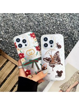 Gucci/グッチ LV/ルイヴィトン ブランド iphone 14/14 pro/14 pro maxケース おしゃれ Chanel/シャネル イブサンローラン 植物 熊 ウサギ 蝶 熊柄 YSL モノグラム 韓国風 アイフォン14/14プロ/14プロマックス/13/12/11カバー メンズ レディーズ