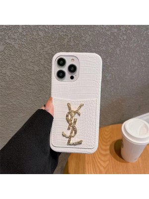 ysl ブランド iPhone 14/14 Pro/14 Pro Max/14 Plusケース イブサンローラン オシャレ ワニ レザー風 カード入れ モノグラム 韓国風 収納可能 アイフォン14/14プロ/14プロ マックス/14プラス/13/12/11カバー 大人気 メンズ レディース