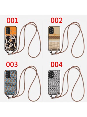 バーバリー/BURBERRY ブランド iPhone 13/12 pro maxケース 韓国風 斜め掛け チェーン付き Galaxy S22+/S22 Ultra/A53/A52/A72カバー ショルダー アイフォン huawei p50 メンズ レディース