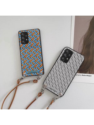 バーバリー/BURBERRY ブランド iPhone 13/12 pro maxケース 韓国風 斜め掛け チェーン付き Galaxy S22+/S22 Ultra/A53/A52/A72カバー ショルダー アイフォン huawei p50 メンズ レディース