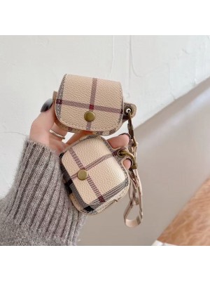 Burberry ブランド バーバリー airpods 3/pro/2/1ケース インスタ風 レザー 個性 バッグ型 カラビナ付き エアーポッズ3/プロ/1/2カバー ファッション メンズ レディース