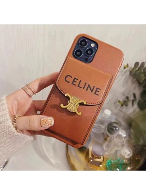 Celine ブランド セリーヌ iphone14/14Pro/14Pro maxケース 韓国風 カード入り レザー 背面バッグ galaxy s23/s23 plus/s23 ultra/note20ケース モノグラム アイフォン14/13/12/11/x/xs/xr/8/7カバー ファッション メンズ レディース