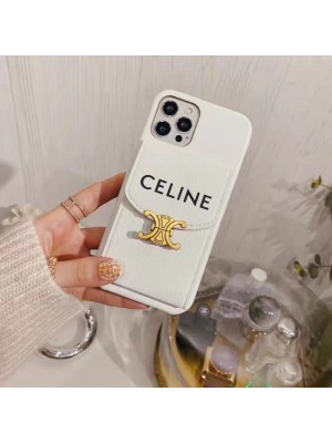 Celine ブランド セリーヌ iphone14/14Pro/14Pro maxケース 韓国風 カード入り レザー 背面バッグ galaxy s23/s23 plus/s23 ultra/note20ケース モノグラム アイフォン14/13/12/11/x/xs/xr/8/7カバー ファッション メンズ レディース