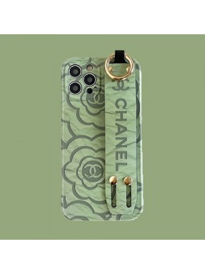 シャネル iphone 13/13 pro/13mini/13 pro max/12 pro max/11ケース ハイブランド 個性 カメリア柄 CHANEL レザー ハンドベルト付き リング モノグラム アイフォン13/12/11/X/XS/XR/8/7カバー ファッション メンズ レディーズ