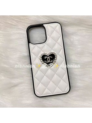 Chanel シャネル ブランド Iphone 14 Pro/14Pro Max/14ケース 韓国風 ステッチ ハード柄 レザー きらきら 黒白色 ジャケット型 TPU アイフォン14/13/12/11/x/xs/xr/8 plus/7 plusカバー ファッション レディース