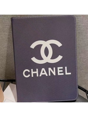 chanel シャネル ipad 10/pro 2022ケース モノグラム ブランド 手帳型 スタンド機能 レザー 黑白色 アイパッド10/9/プロ2022/エアー5/ミニ6/8/7/4/3/2カバー 大人気 メンズ レディース