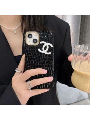 CHANEL ブランド シャネル iPhone 14/14 Pro/14 Pro Maxケース 韓国風 ジャケット型 ワニ モノグラム レザー アイフォン14/14プロ/14プロ マックス/13/12/11カバー ファッション メンズ レディース