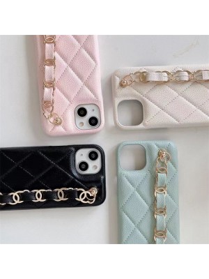 Chanel ブランド シャネル iPhone 14/14 Pro/14 Pro maxケース 韓国風 ジャケット型 チェーン付き バッグ モノグラム レザー製 アイフォン14/14プロ/14プロマックス/13/12/11カバー ファッション メンズ レディーズ