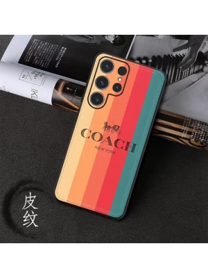 COACH ブランド galaxy s23/s23+/s23 plus/s23 ultraケース 韓国風 コーチ 虹 モノグラム 馬車柄 カラー色 ジャケット型 iphone14Pro max/14Pro/14plus/14カバー 芸能人愛用 アイフォン14プロ マックス/14プロ/14スマホケース ファッション メンズ レディース