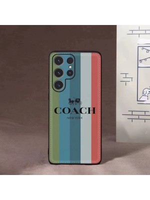 COACH ブランド galaxy s23/s23+/s23 plus/s23 ultraケース 韓国風 コーチ 虹 モノグラム 馬車柄 カラー色 ジャケット型 iphone14Pro max/14Pro/14plus/14カバー 芸能人愛用 アイフォン14プロ マックス/14プロ/14スマホケース ファッション メンズ レディース